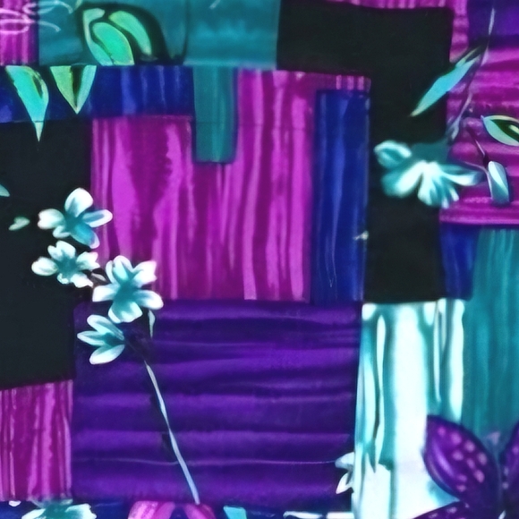 BFA Classics Single Button Blazer Jacket, Purple Patchwork Floral, Size 1X - Picture 7 of 10